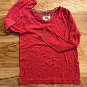 Mini Boden Red Girls Long-Sleeve Cotton Shirt Kids SIze 9-10y